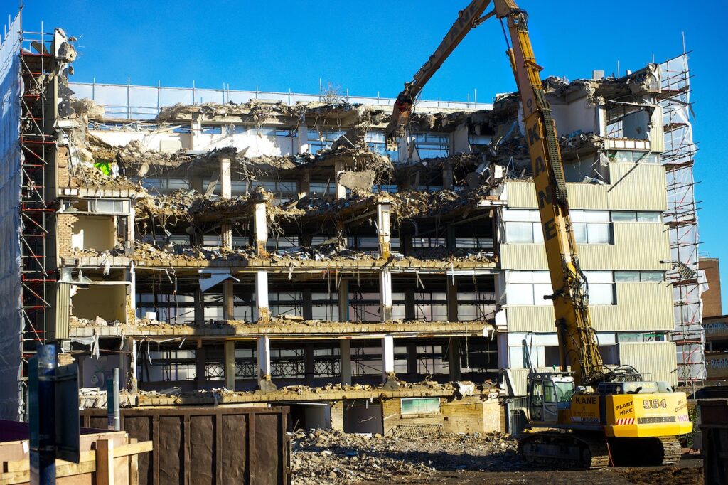 building being demolished