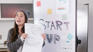 woman doing a start up presentation